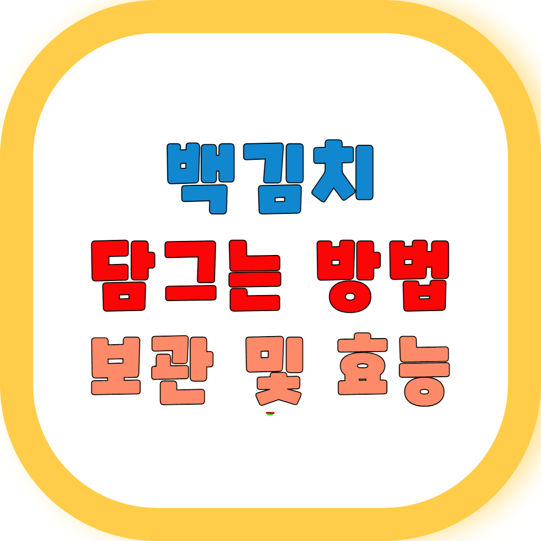 백김치 담그는 방법 보관 및 효능