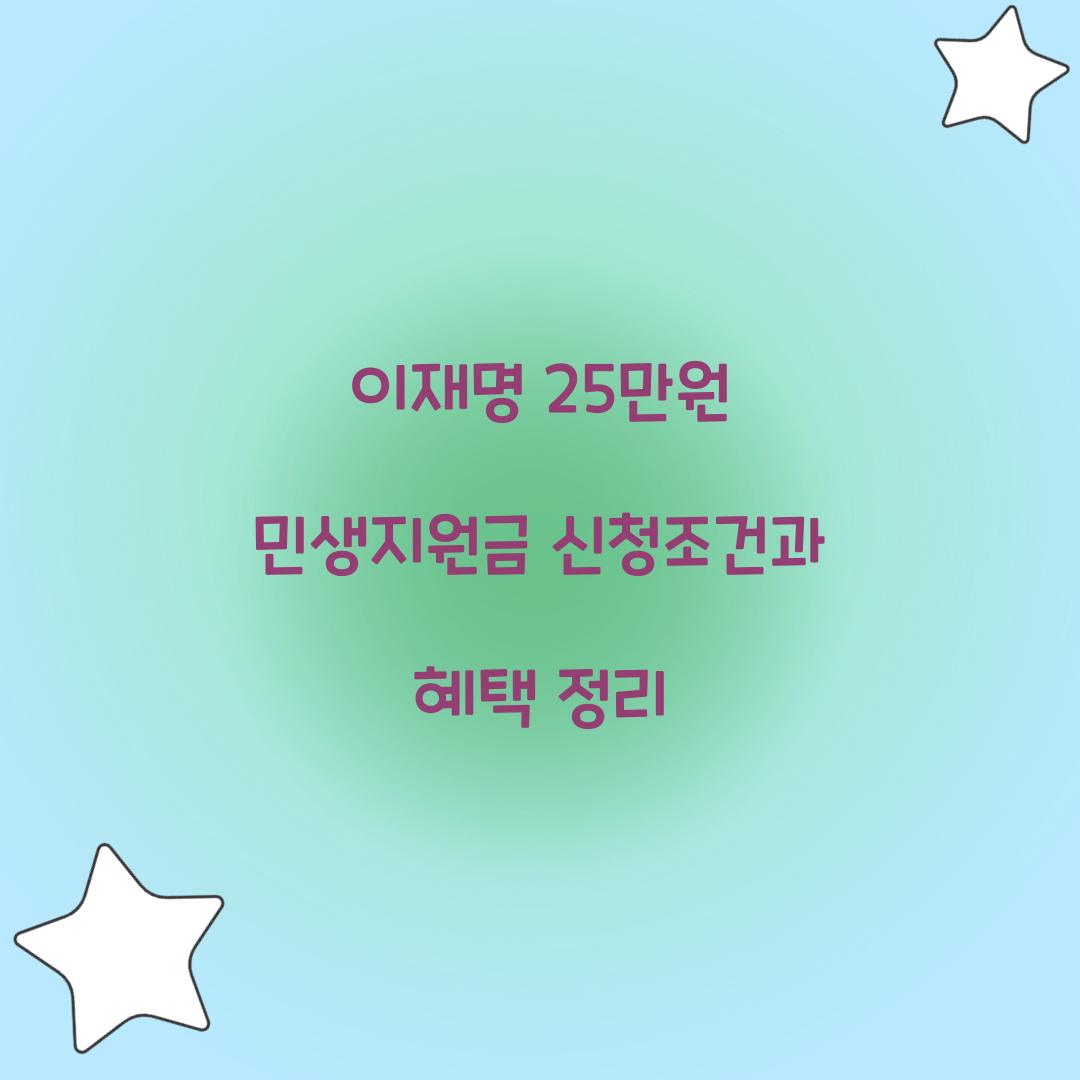 이재명 25만원 민생지원금