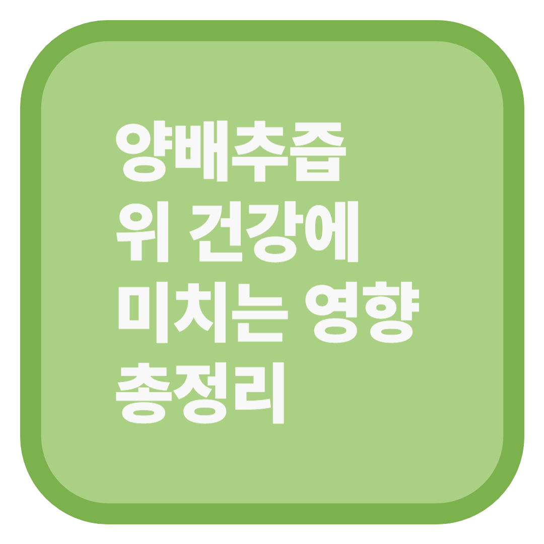 양배추즙 위 건강에 미치는 영향 총정리
