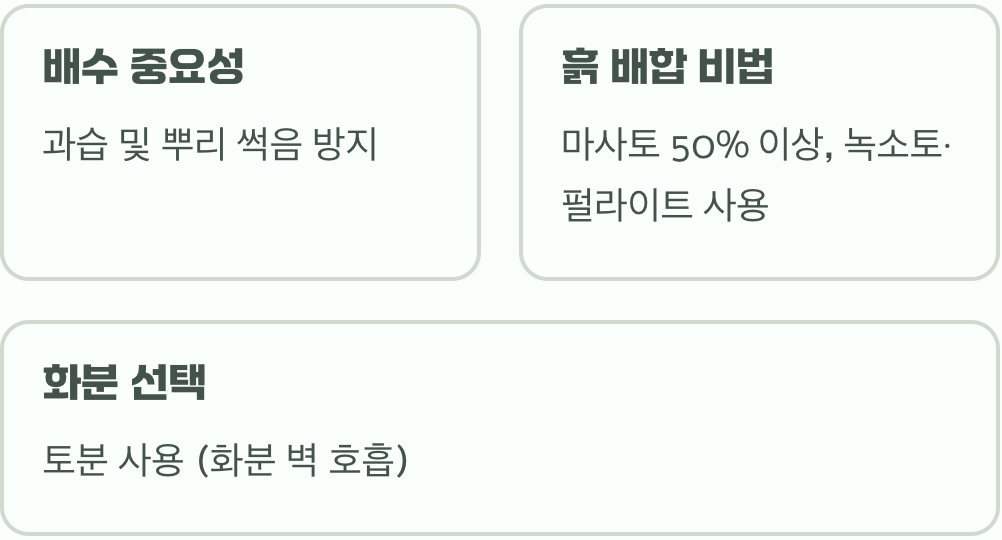 숨 쉬는 흙과 화분