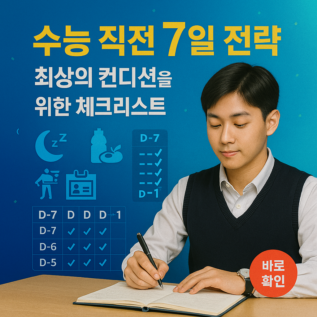 수능 직전 7일 전략