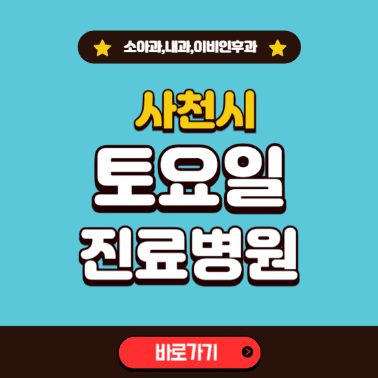 사천시 토요일 진료 병원 찾기 ❘ 주말 문여는 소아과, 내과, 이비인후과 리스트