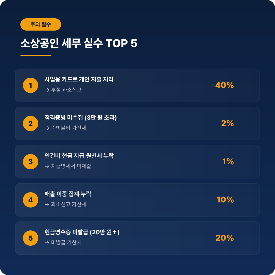 소상공인 세무 실수