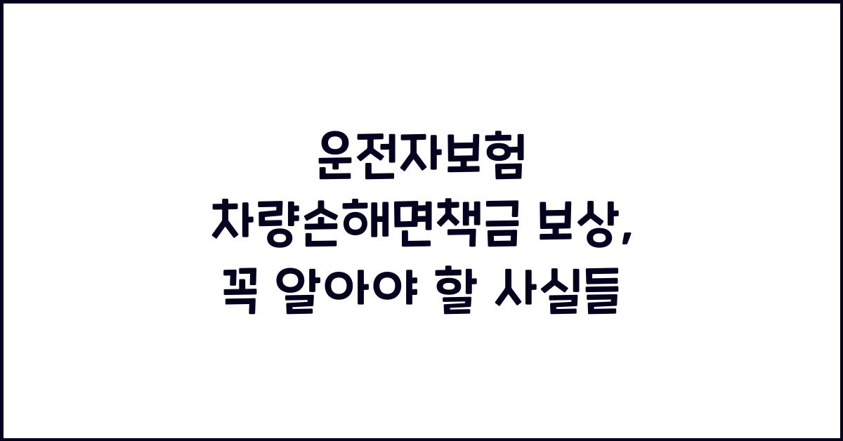운전자보험 차량손해면책금 보상
