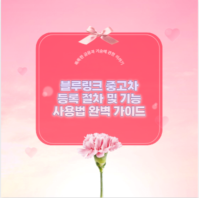 블루링크 중고차 등록 절차 및 기능 사용법 완벽 가이드