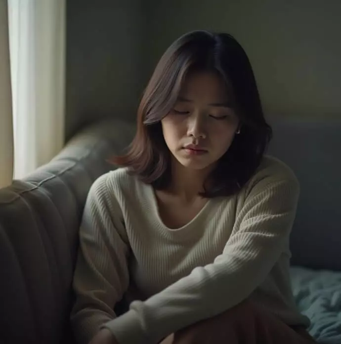 피곤해하고 있는 사람 이미지