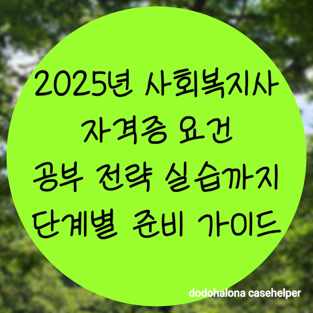 2025년 사회복지사 자격증 요건 공부 전략 실습까지 단계별 준비 가이드