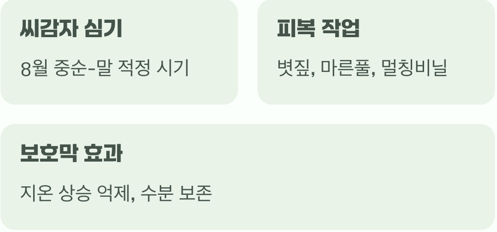 뜨거운 땅으로부터 새싹 지키기