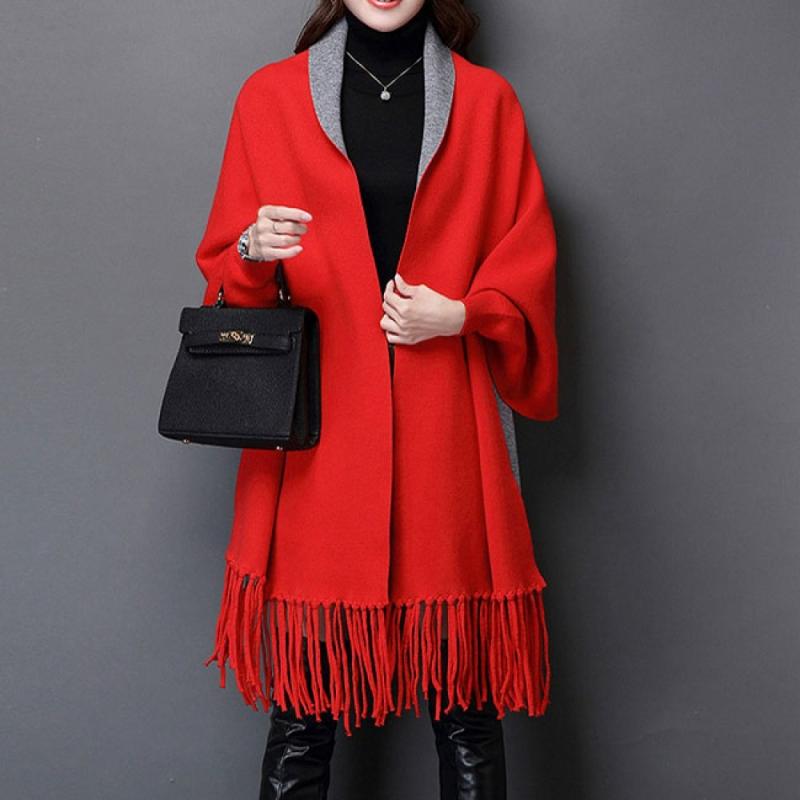 오렌지 가디건 숄 여성용