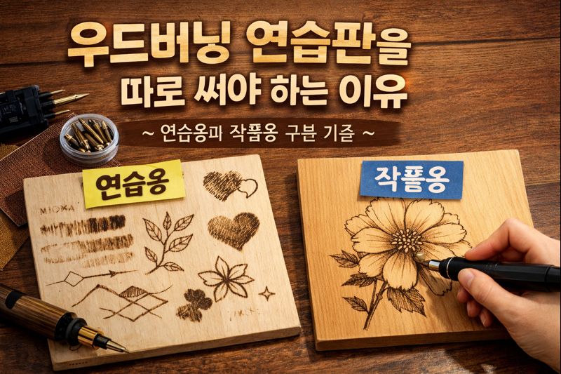 우드버닝 연습판을 따로 써야 하는 이유– 연습용과 작품용 구분 기준
