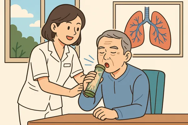 호흡 재활 만화 일러스트