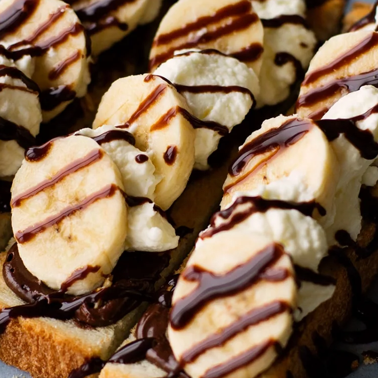 초콜릿 바나나 토스트