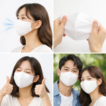 호흡이 편한 KF94 마스크 착용 비교 예시20
