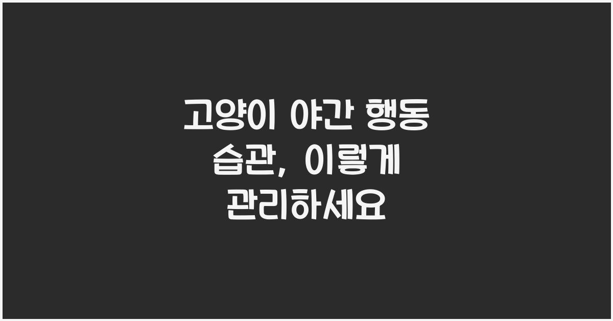 고양이 야간 행동 습관