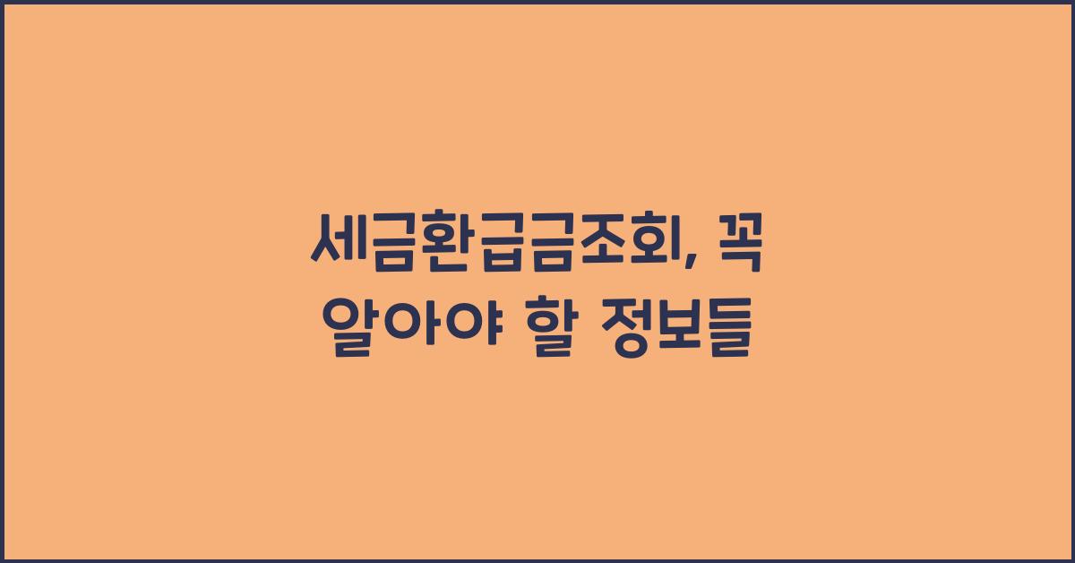 세금환급금조회