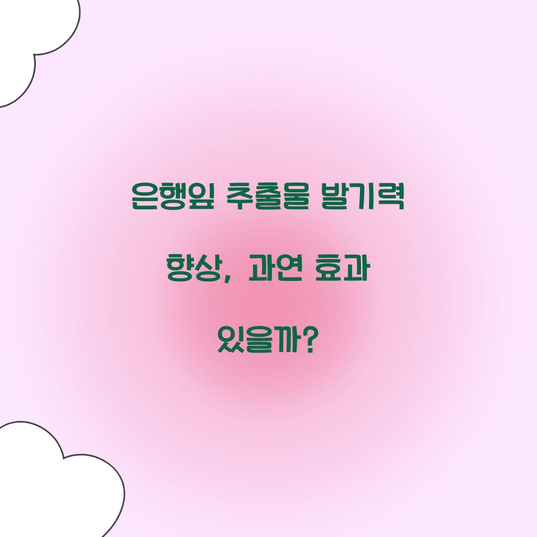 은행잎 추출물 발기력