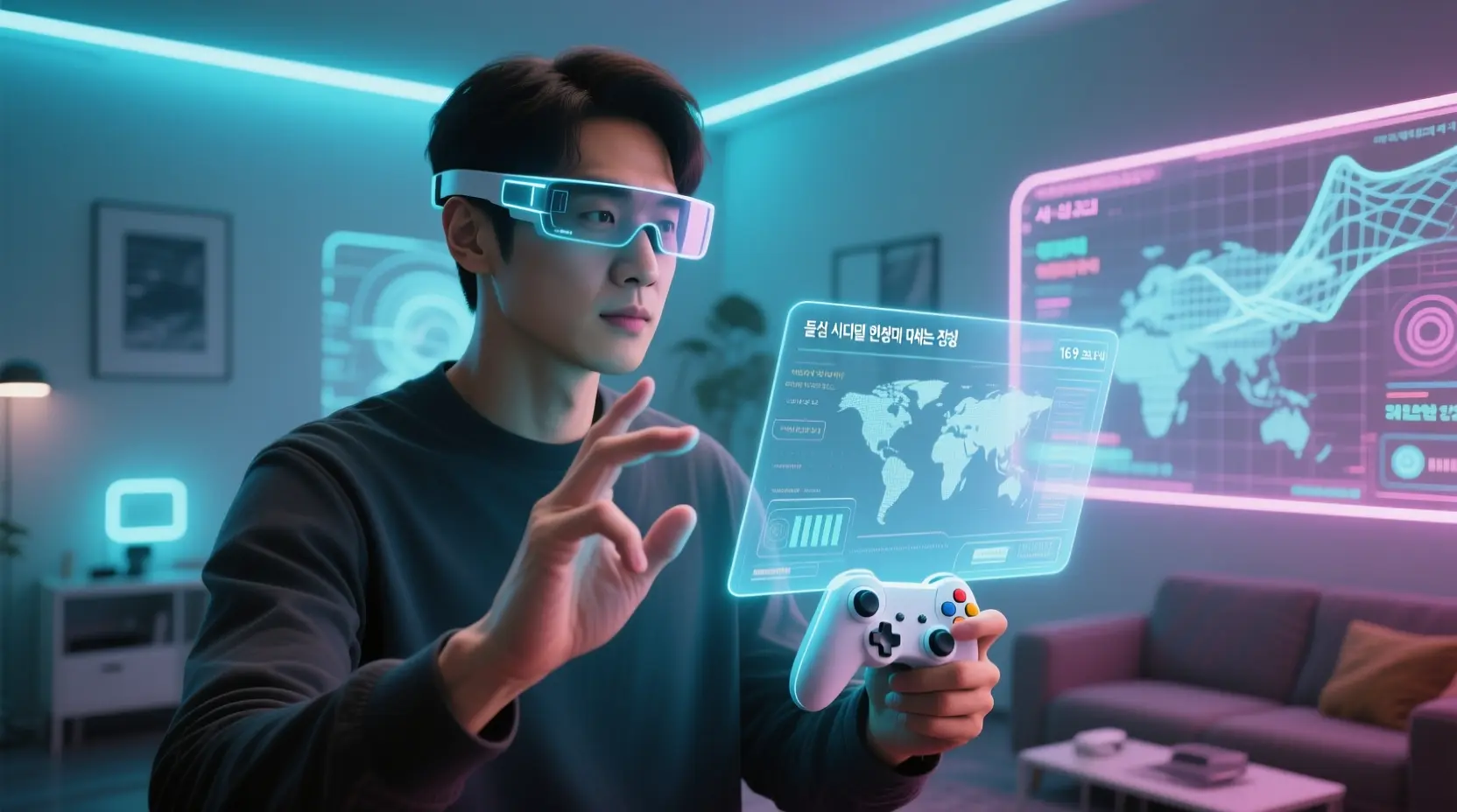 <img src="spatial_structure_tech.webp" alt="공간 구조를 인식하는 기술이 몰입형 디지털 환경에서 활용되는 장면을 사실적이고 초정밀하게 표현한 이미지">