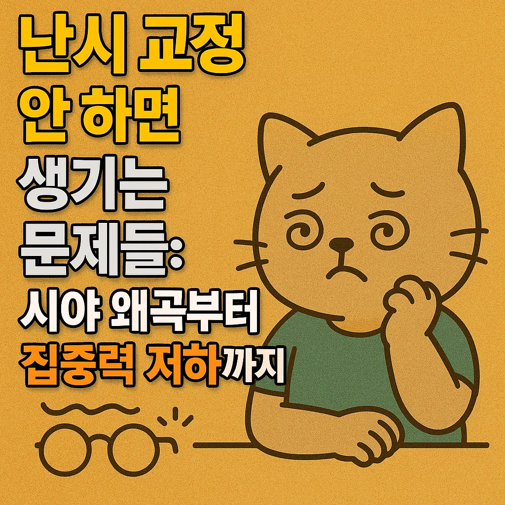 난시 교정 안 하면 생기는 문제들: 시야 왜곡부터 집중력 저하까지