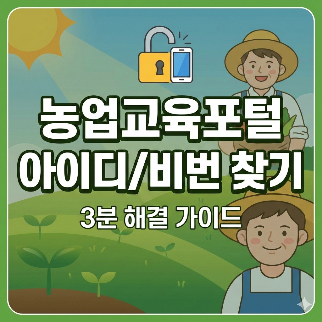 농업교육포털 아이디 찾기 비밀번호 재설정 3분 해결 가이드
