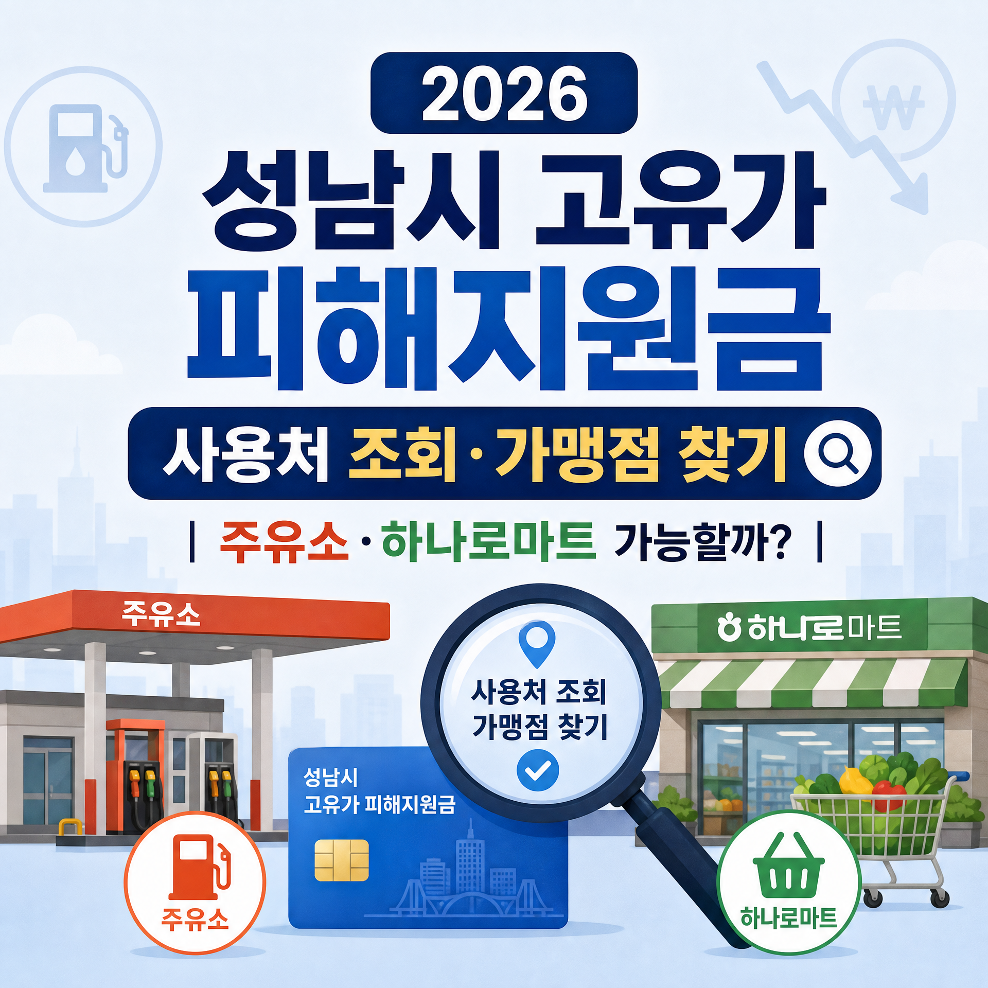 2026 성남시 고유가 피해지원금 사용처 조회·가맹점 찾기|주유소·하나로마트 가능할까?