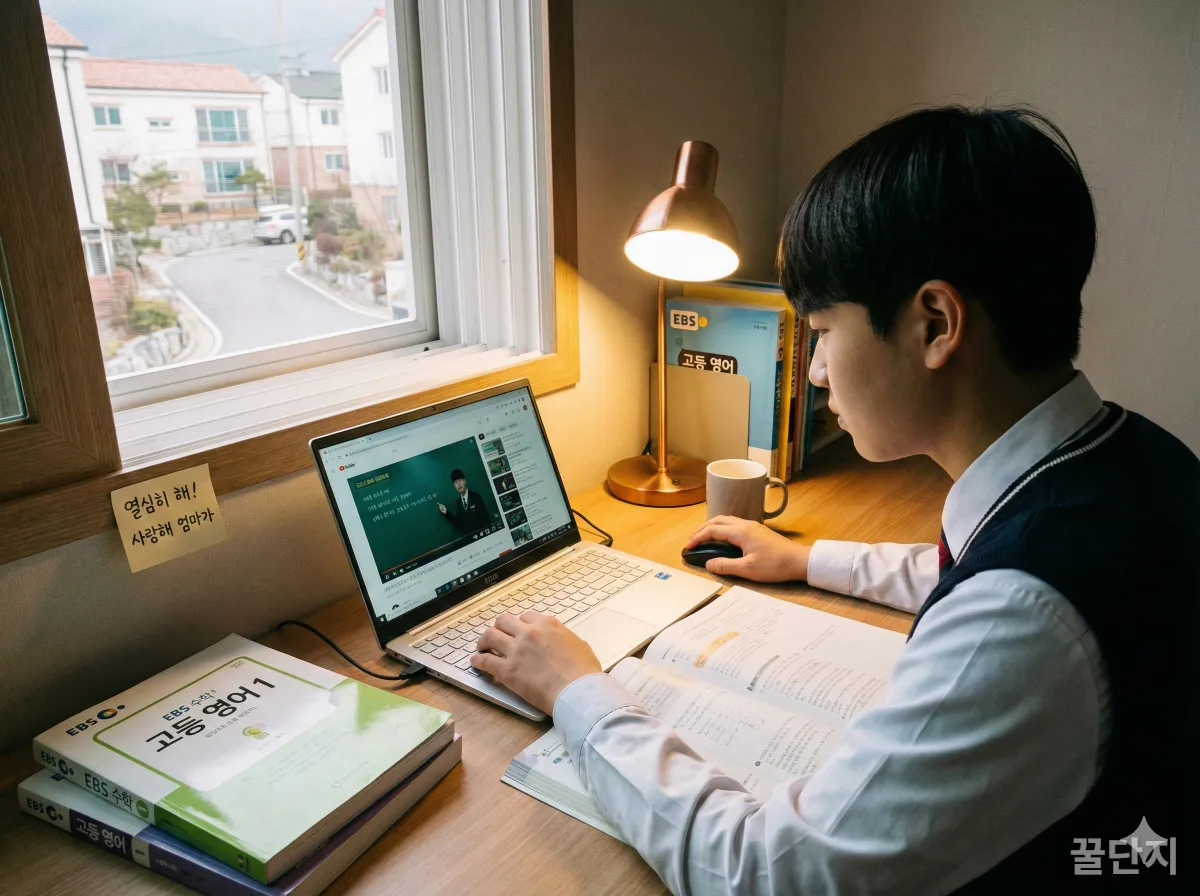 교육급여 지원으로 학습 용품을 마련한 고등학생