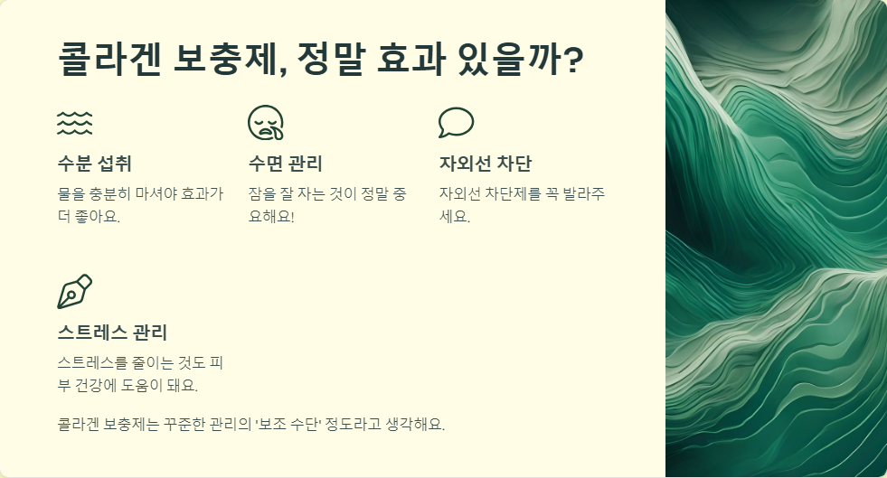콜라겐 보충제 피부 탄력 효과