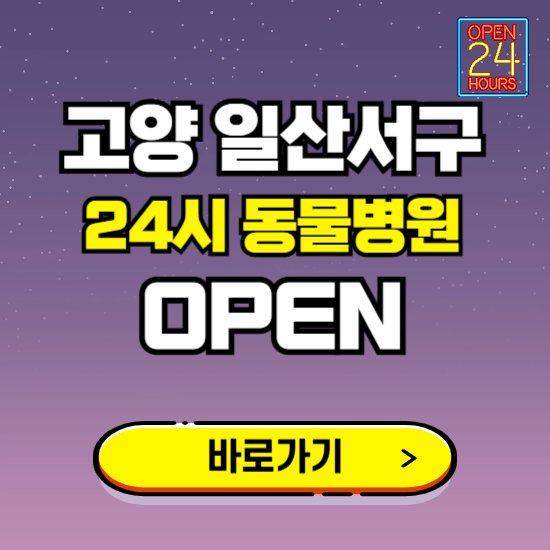 고양시 일산서구 24시 동물병원 진료하는 곳 ❘ 설날 휴일 야간 심야 문여는곳 찾기 ❘ 응급진료
