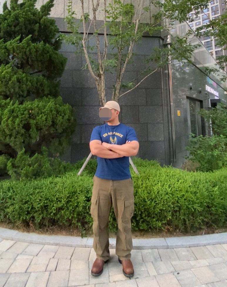 데일리룩('26. 6. 5.)랭글러 빈티지 볼캡, 카고브로스 에어포스 빈티지 아메리칸 반팔 티셔츠, 프리즘웍스 카고 팬츠, 레드윙 페코스 11인치 워크부츠 2231 엔지니어부츠