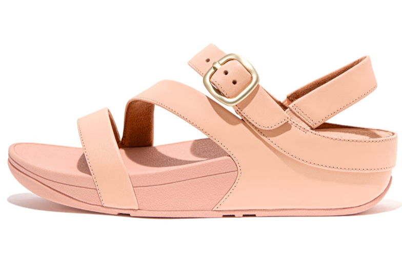 레더 연핑크 여성 백-스트랩 샌들