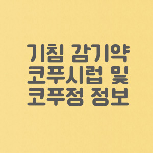 기침(가래) 감기약 코푸시럽 및 코푸정 효능 및 부작용 먹는 법 차이점