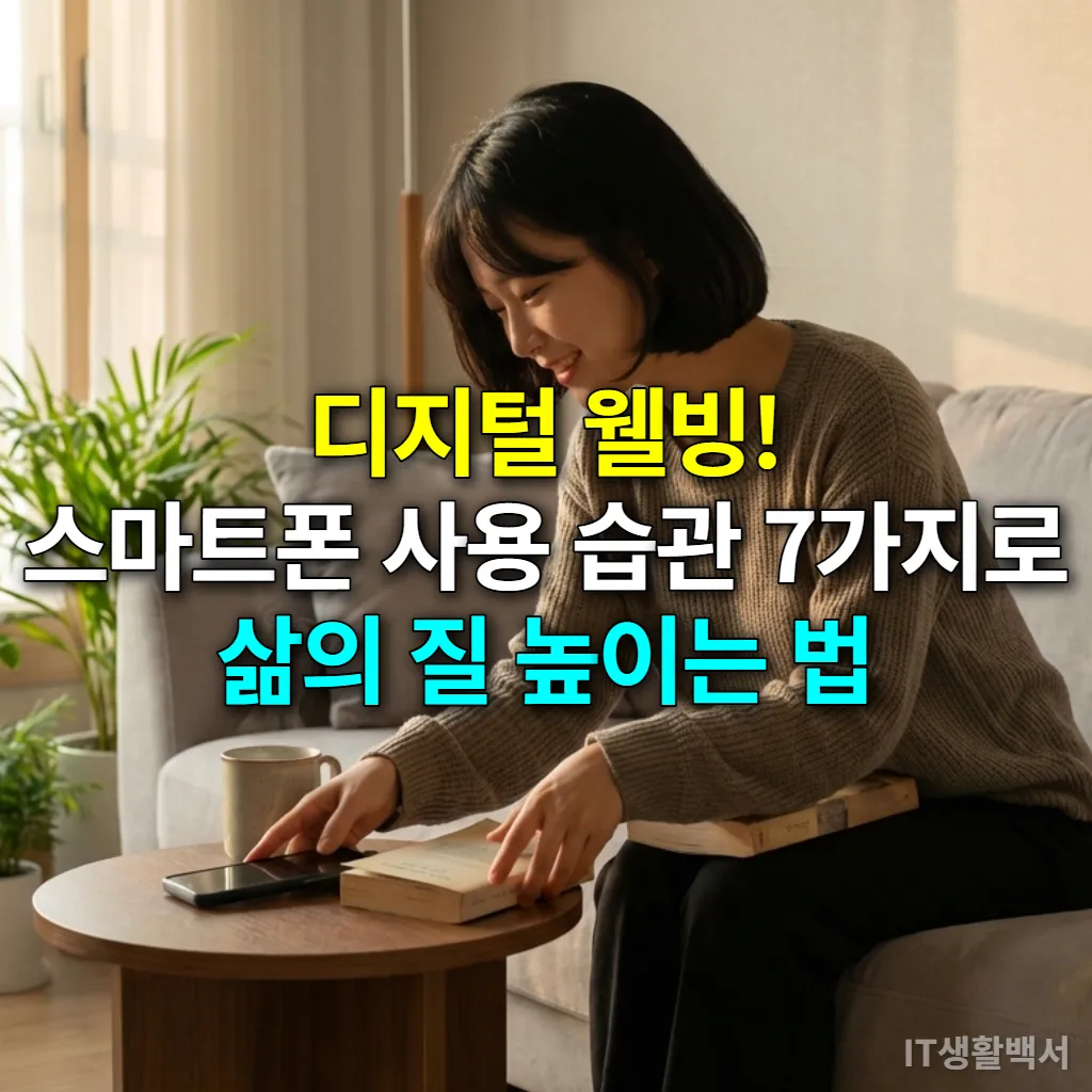 스마트폰을 내려놓고 책을 읽으며 디지털 디톡스를 즐기는 젊은 한국 여성