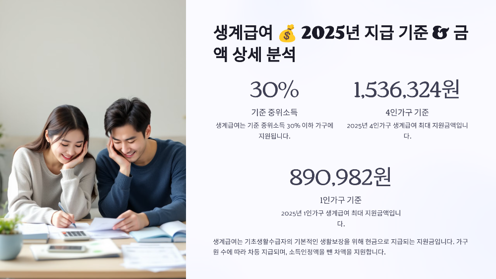 생계급여 💰 2025년 지급 기준 &amp; 금액 상세 분석