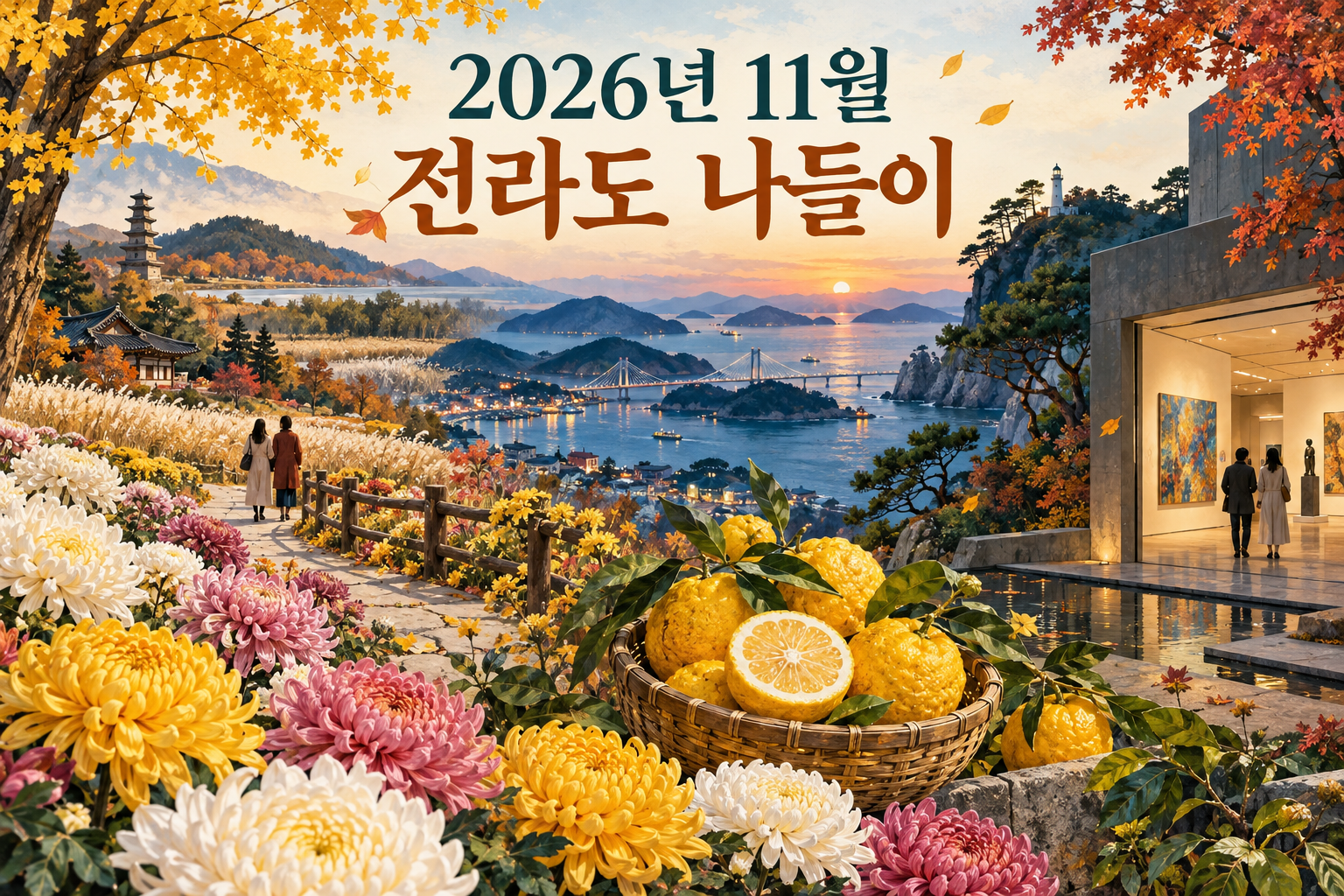 국화꽃길과 유자, 전시 관람으로 떠나는 11월 전라도 여행