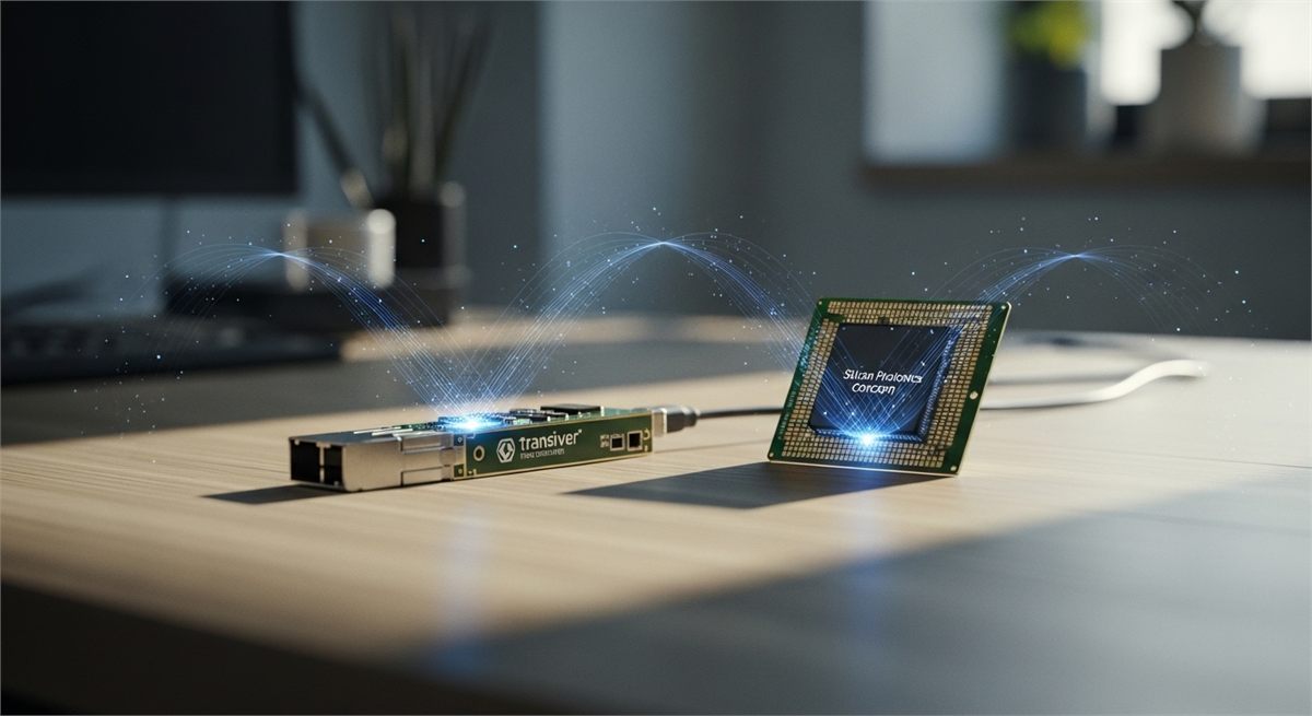 CPO와 광모듈 흐름을 상징적으로 보여주는 장면 