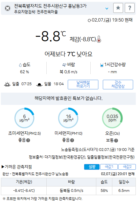 전주 날씨 예보