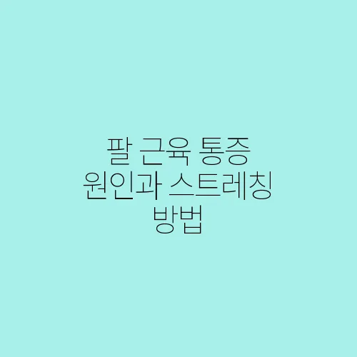팔 근육 통증 원인과 스트레칭 방법