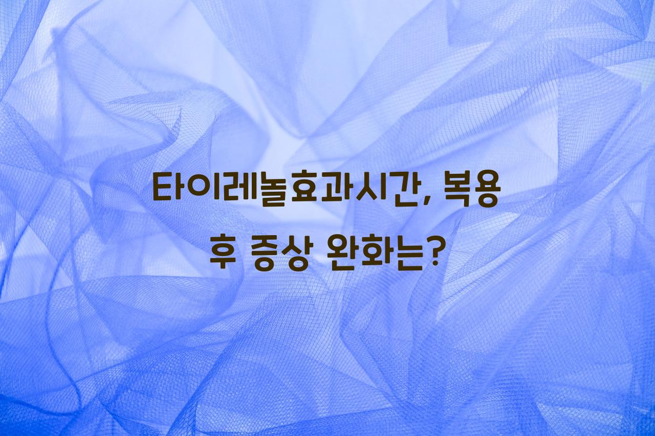 타이레놀효과시간