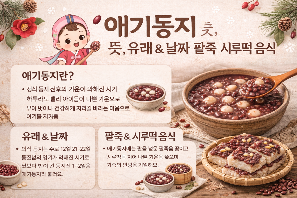 애기동지 뜻부터 팥죽·시루떡까지 완벽 정리