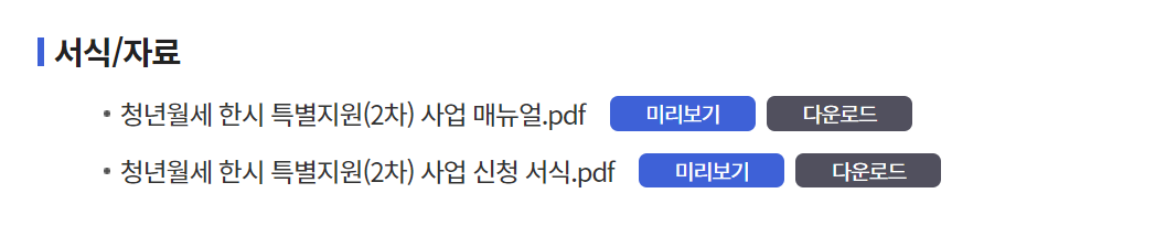 청년월세 한시 특별지원