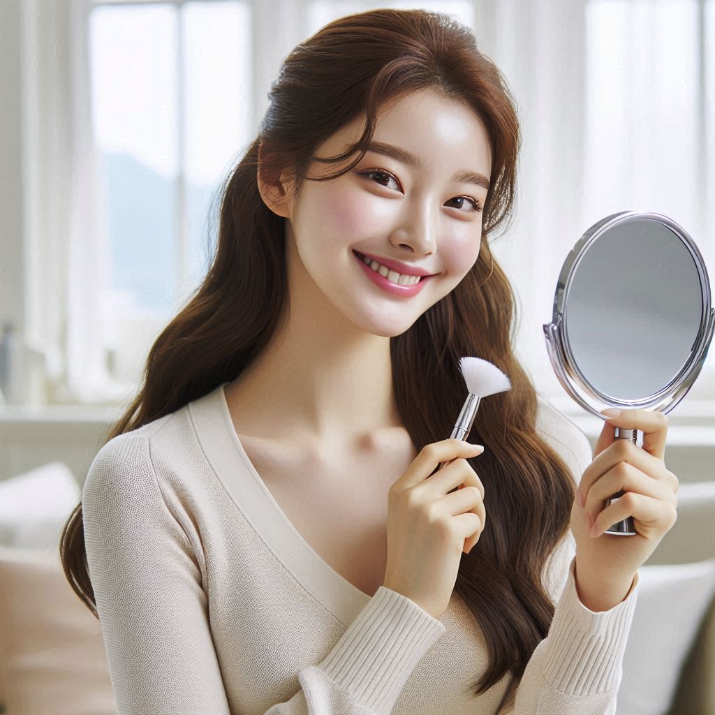거울을들고있는 여자