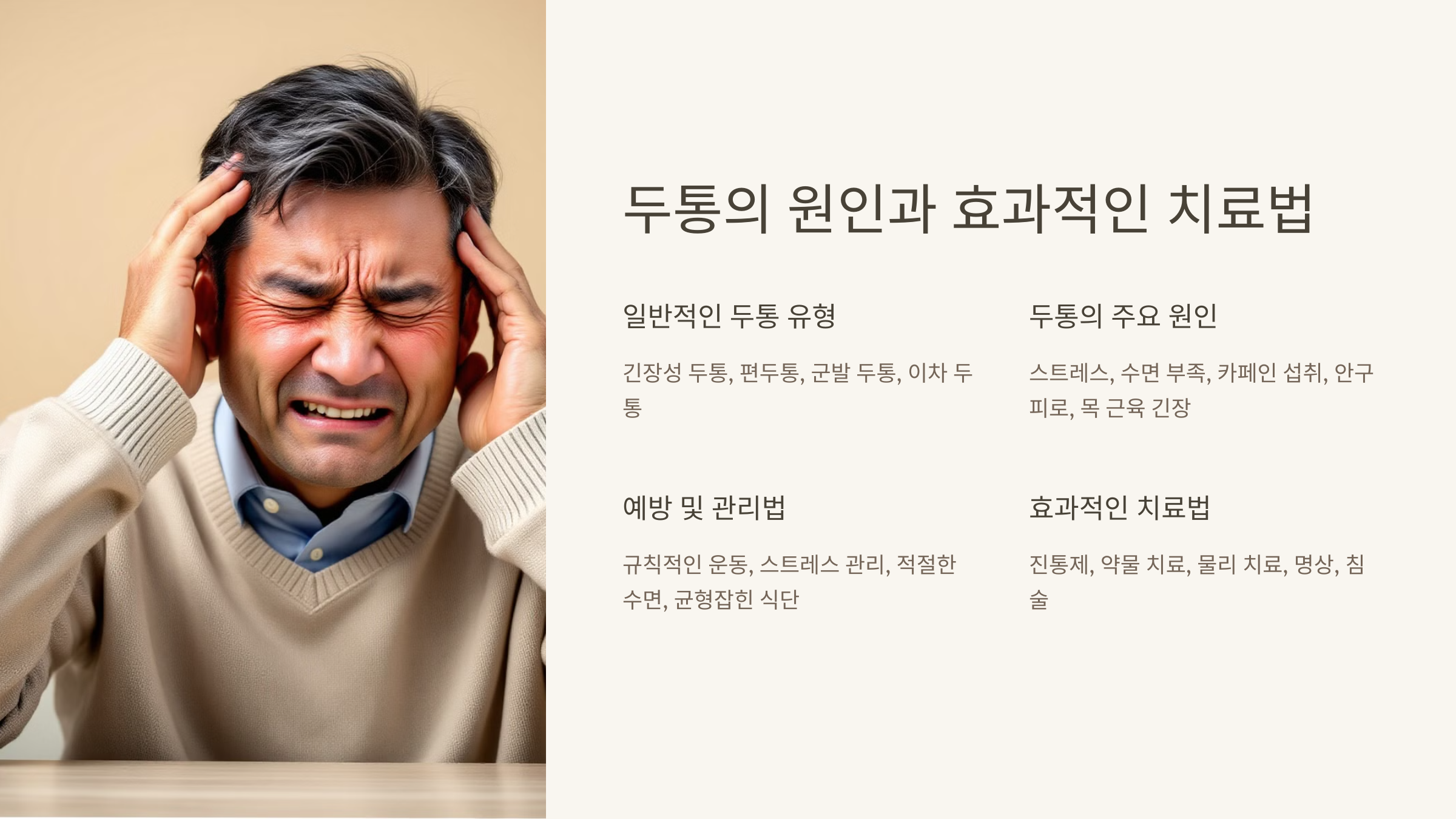 두통의 원인과 효과적인 치료법
