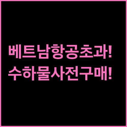 베트남항공 초과 수하물 요금 절약하는..