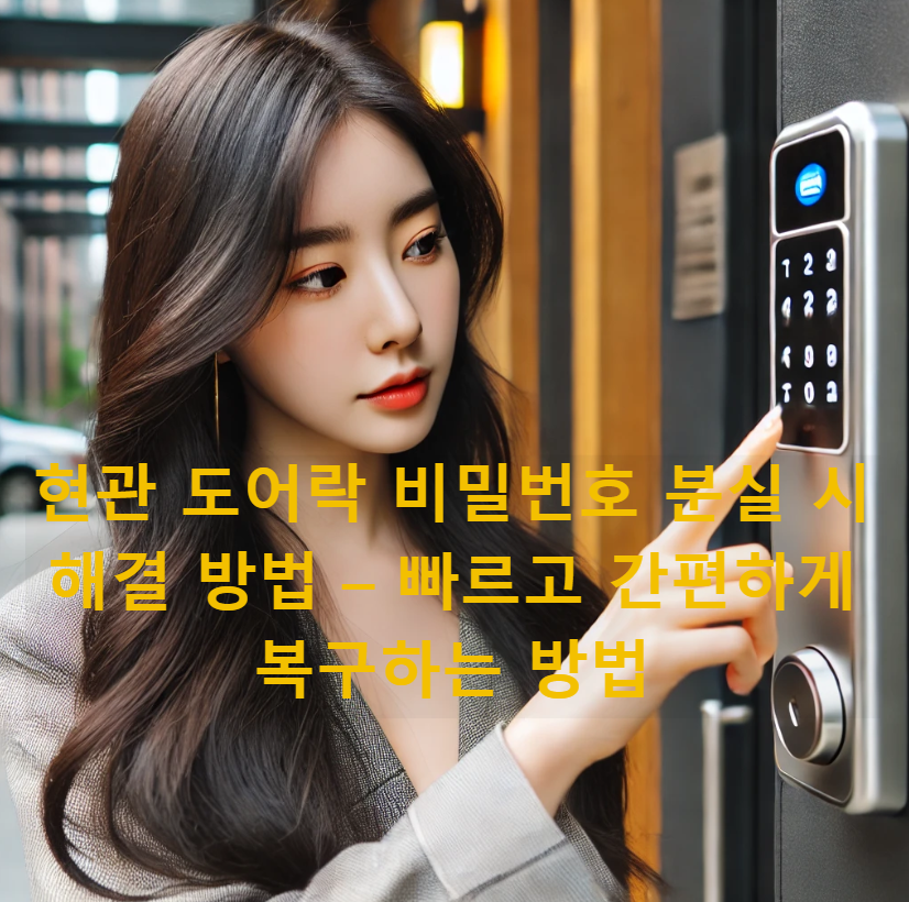 현관 도어락 비밀번호 분실 시 해결 방법 &ndash; 빠르고 간편하게 복구하는 방법