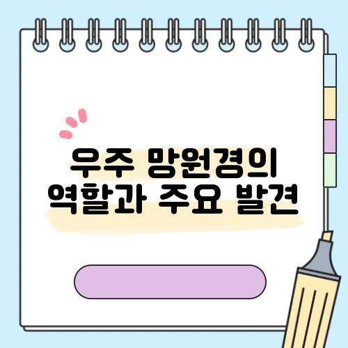 우주 망원경의 역할과 주요 발견