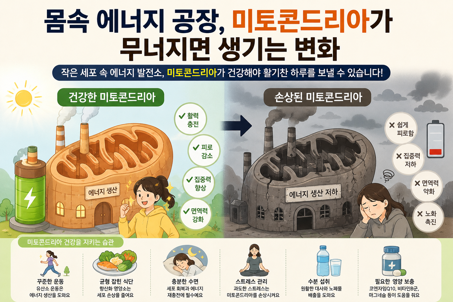 몸속 에너지 공장, 미토콘드리아가 무너지면 생기는 변화