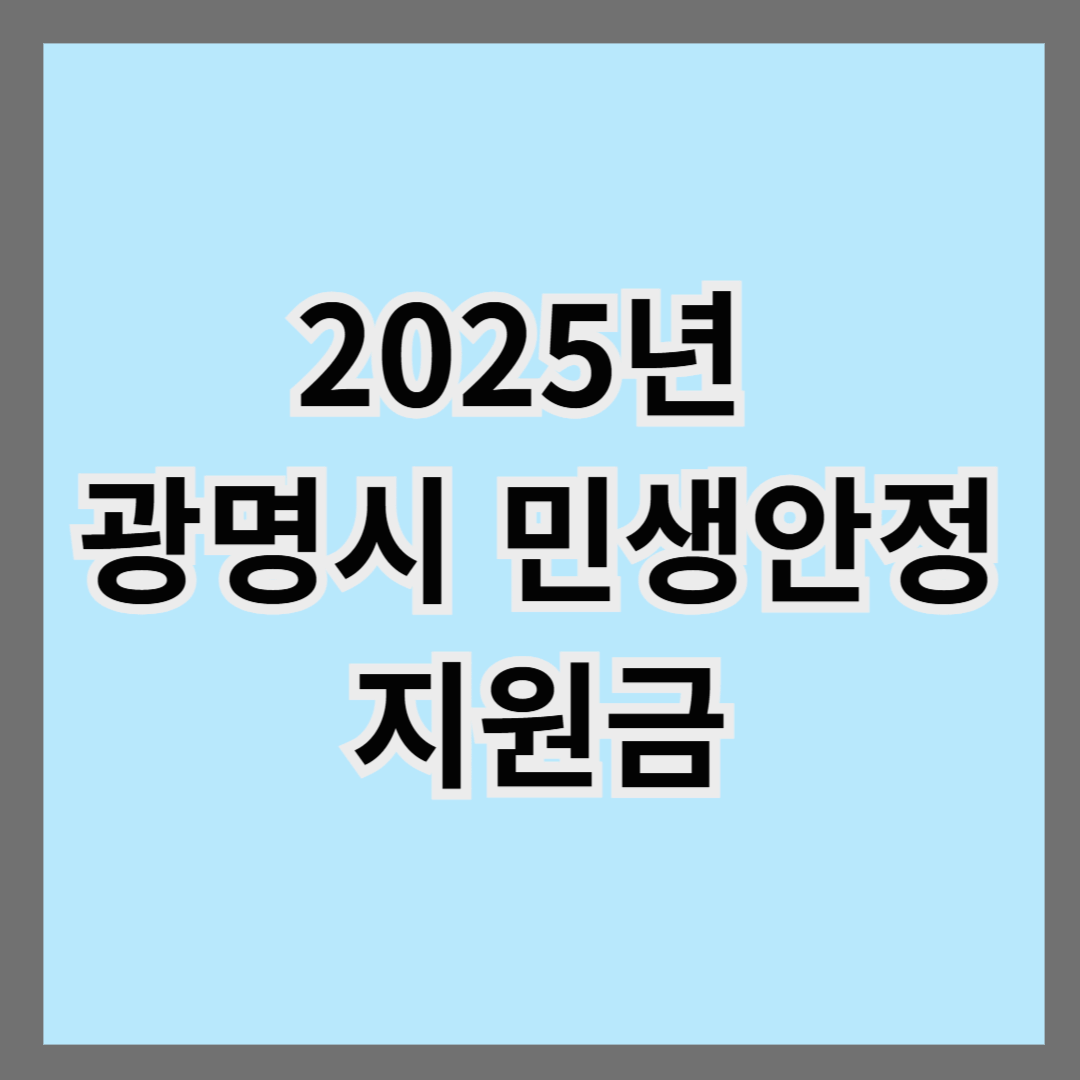 광명시 민생안정 지원금