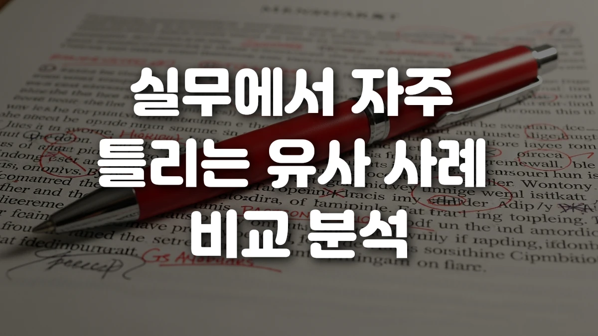 실무에서 자주 틀리는 유사 사례 비교 분석