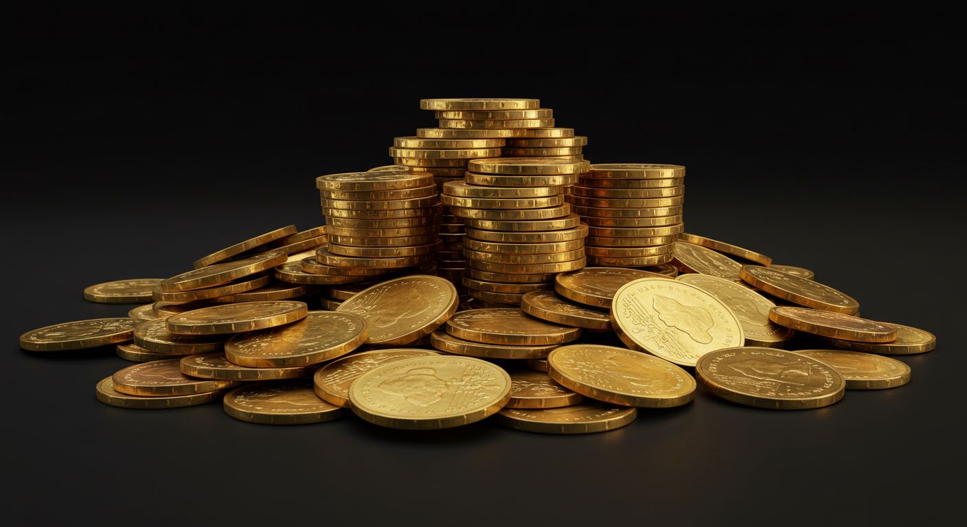 코인 더미 사진
