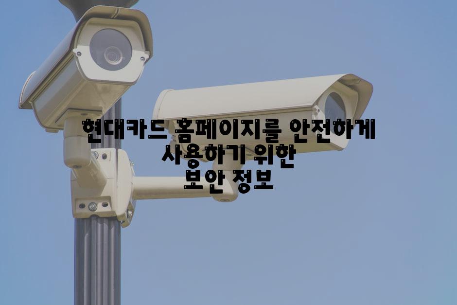 현대카드 홈페이지를 안전하게 사용하기 위한 보안 정보