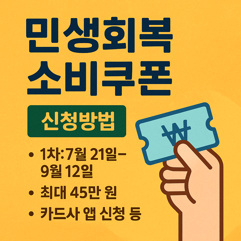 2025 민생회복 소비쿠폰 신청 방법과 지급 금액, 사용처